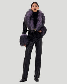 Select Lamb Jacket With Select Goat Collar & Cuffs | Women | Black x Lilac