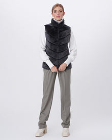 Select Shearling Lamb Chevron Vest | Women | Black Snowtop (V2)