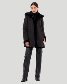 Select Shearling Lamb Jacket Reversible To Poly-Taffeta | Women | Black x Black