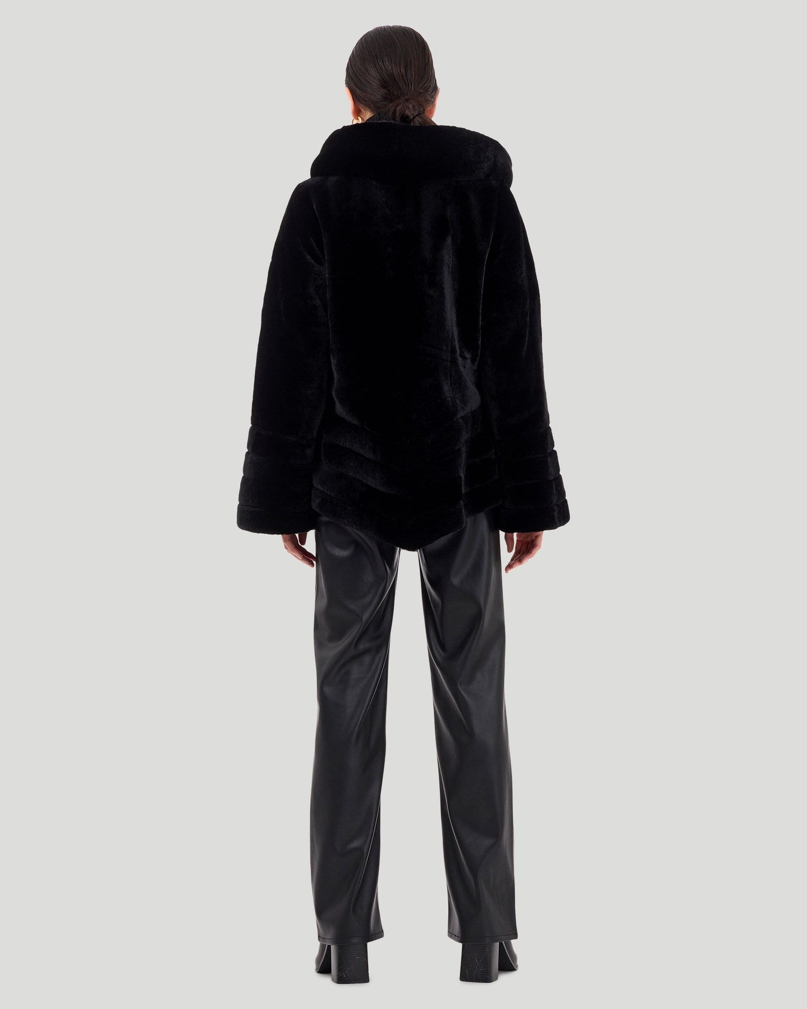 Select Shearling Lamb Jacket Reversible To Taffeta | Women | Black x Black