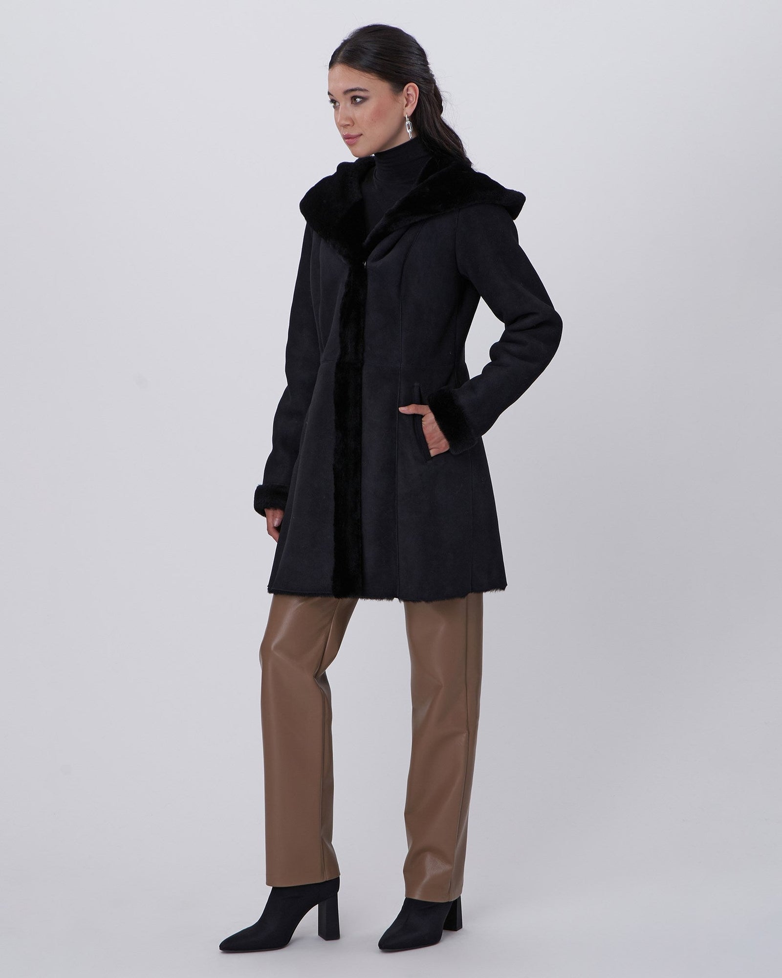 Select Shearling Lamb Parka | Women | Black