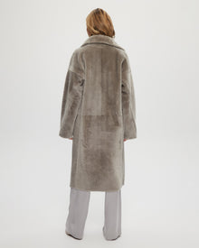 Select Shearling Lamb Short Coat | Women | Light Grey