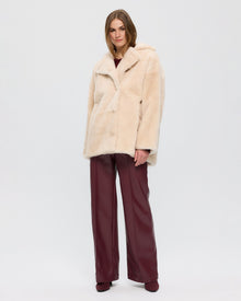 Sheared Cashmere Goat Jacket | Women | Light Beige