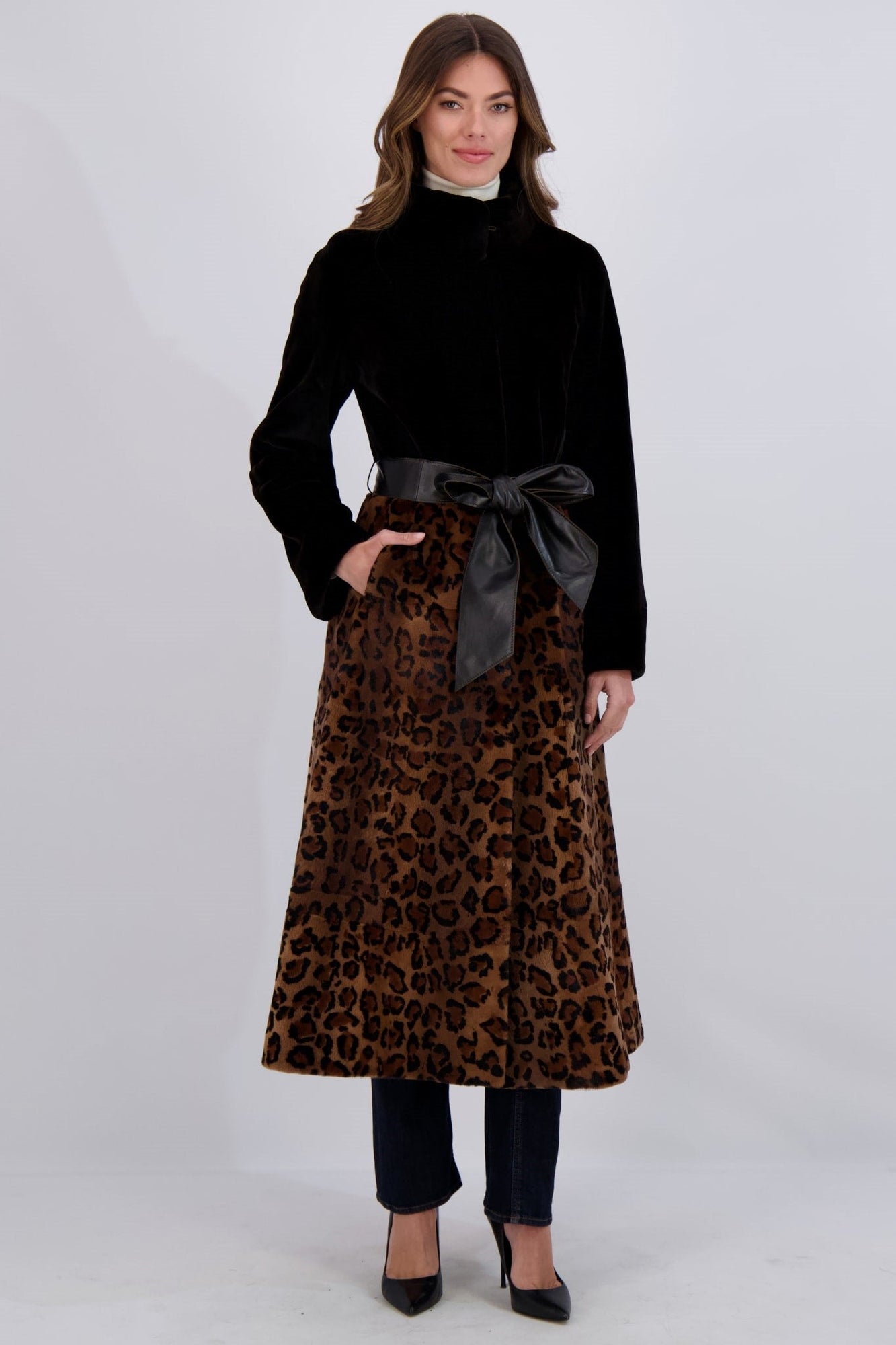 Sheared Mink Coat | Women | Brown Animal Print