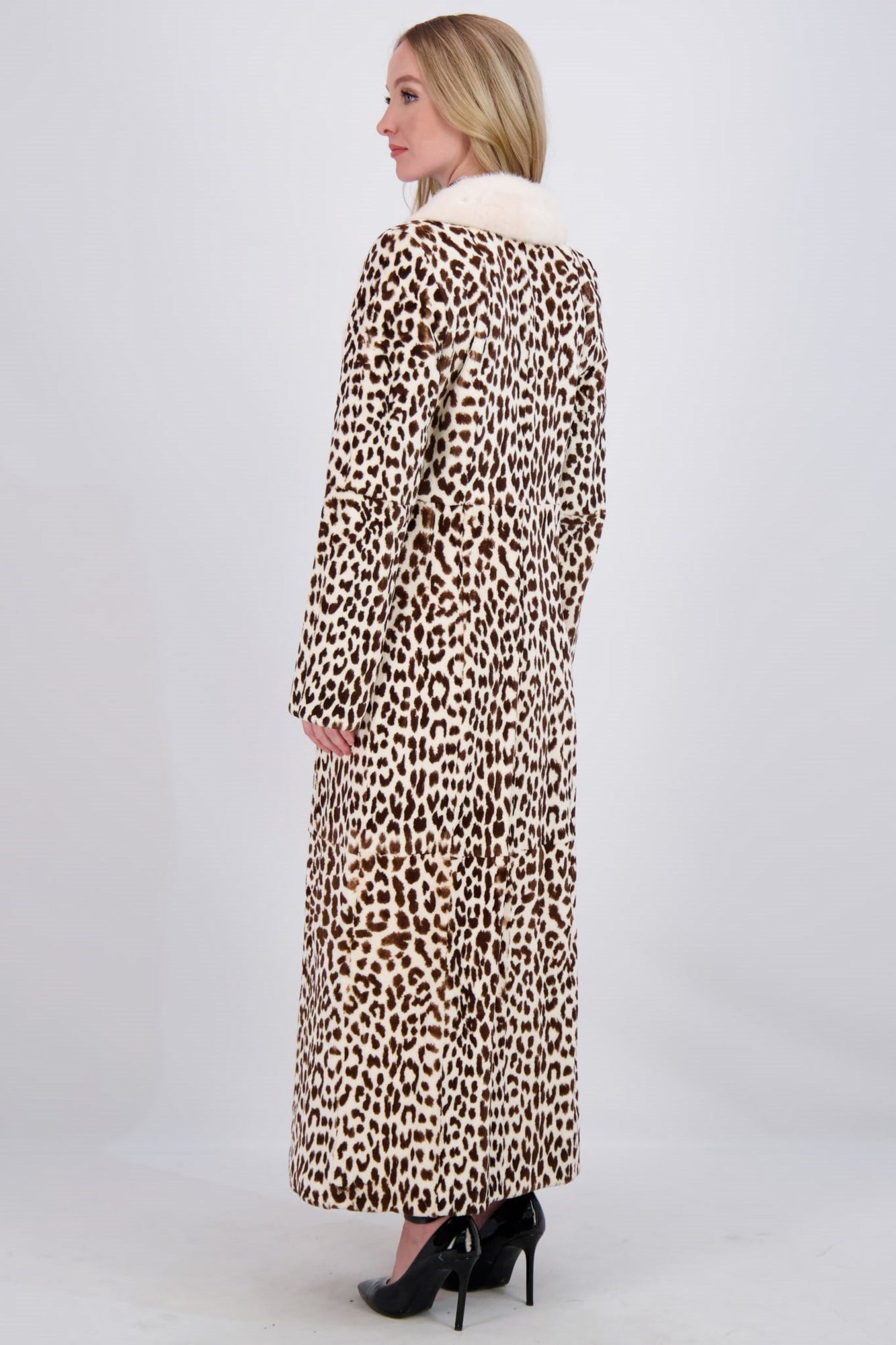 Sheared Mink Coat | Women | Crystal Beige Tgr Print