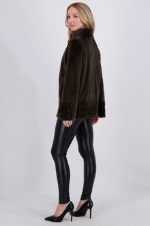 Sheared Mink Jacket | Women | Olive Green