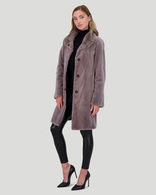 Sheared Mink Short Coat | Women | Taupe