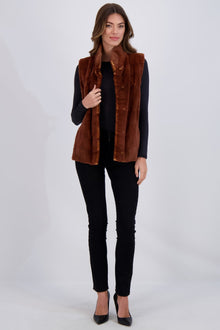 Sheared Mink Vest | Women | Coniac