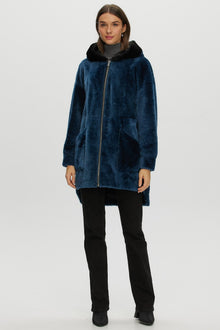 Shearling Lamb Parka | Women | Blue