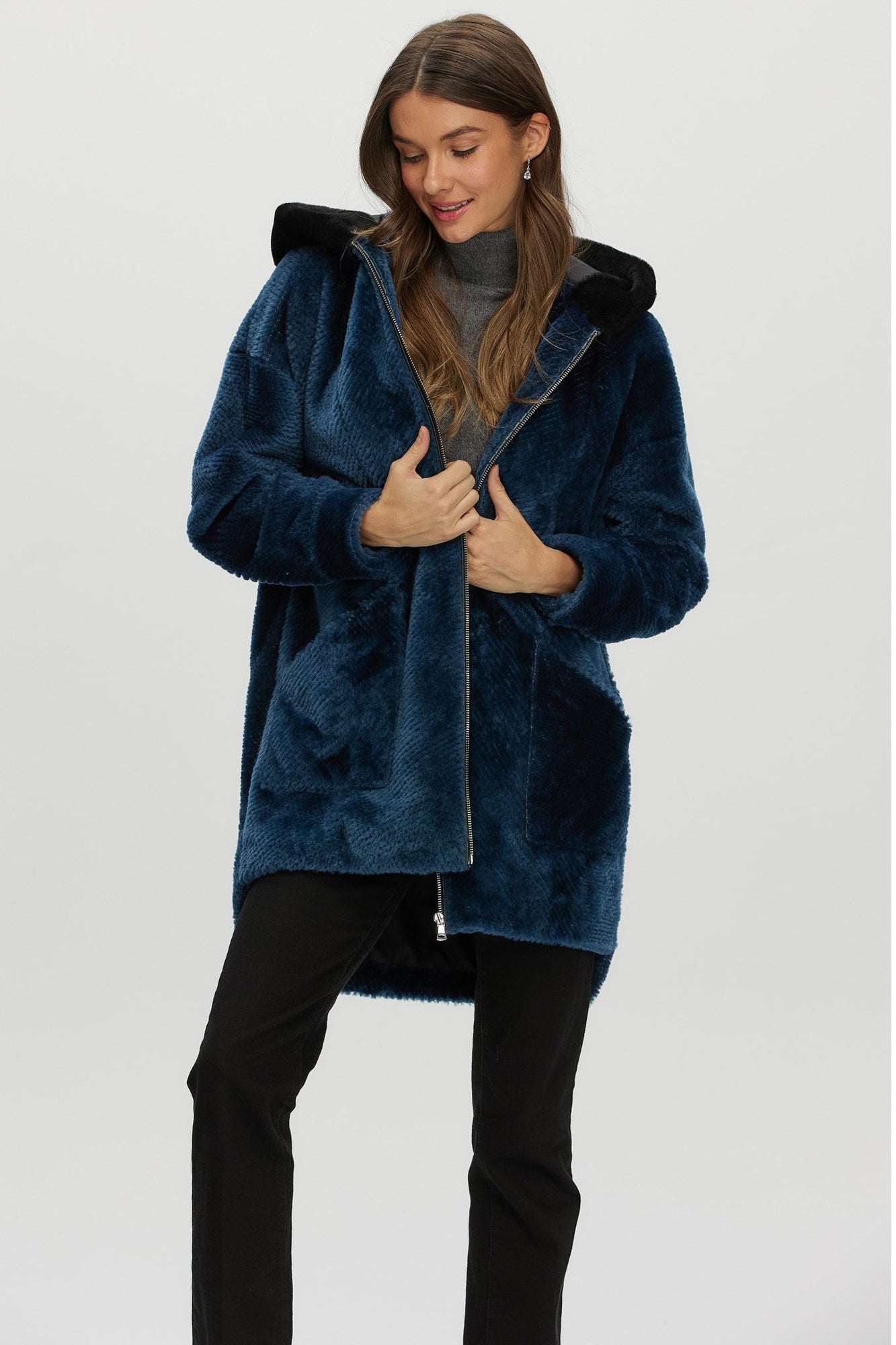 Shearling Lamb Parka | Women | Blue