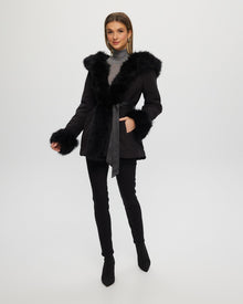 Shearling Lamb Reversible Jacket With Select Select Cashmere Goat Details | Women | Black x Black