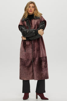 Shearling Lamb Stroller Detachable Leather Sleeves | Women | Bordeaux