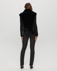 Shearling Lamb Zip Vest | Women | Black