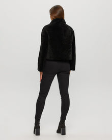 Textured Shearling Lamb Jacket | Women | Black (V1)