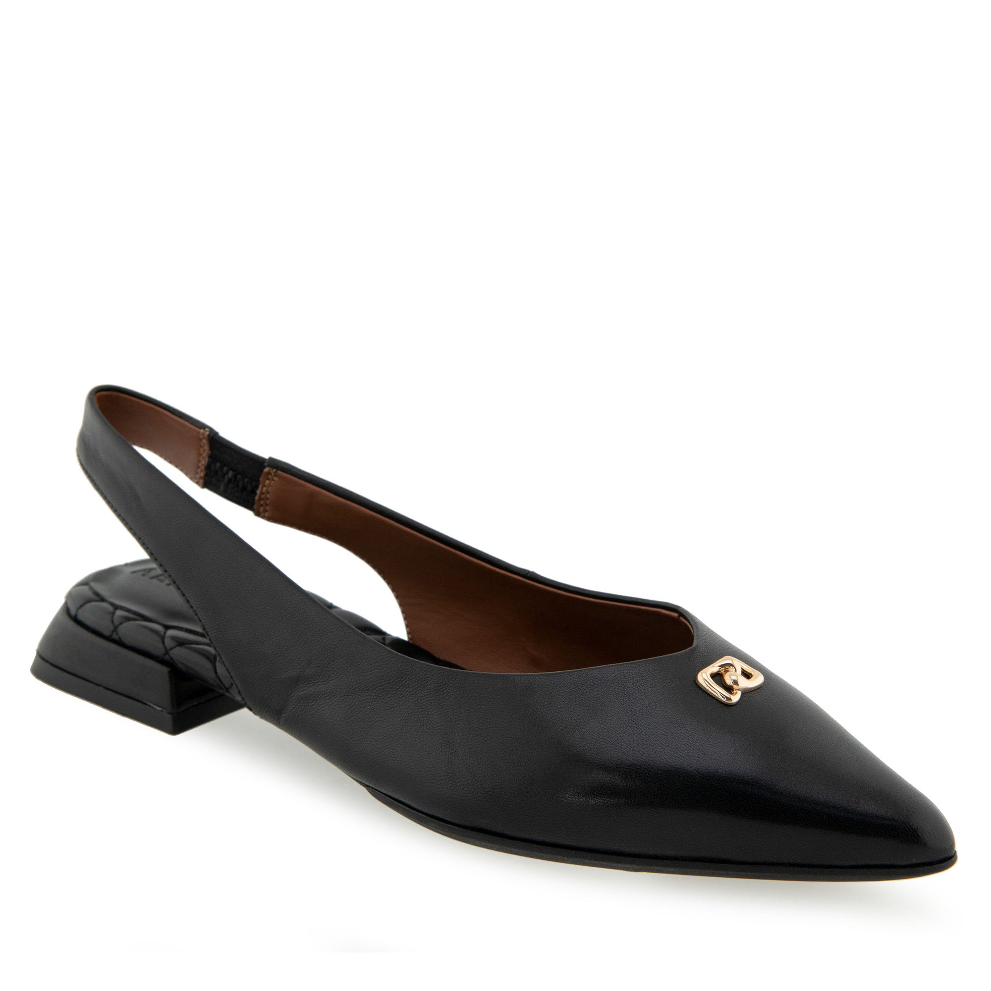 Nayana Dress Flat | Black Leather