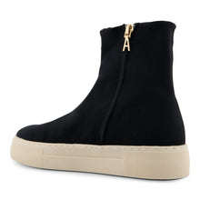 Blaise Bootie Flatform | Black Stretch Gaberdine