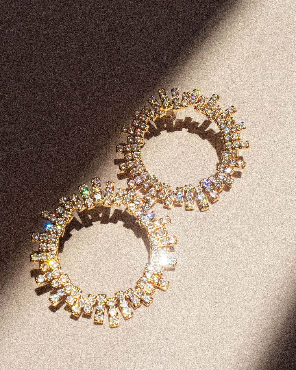 The Pave Ray Earrings | Plated Gold