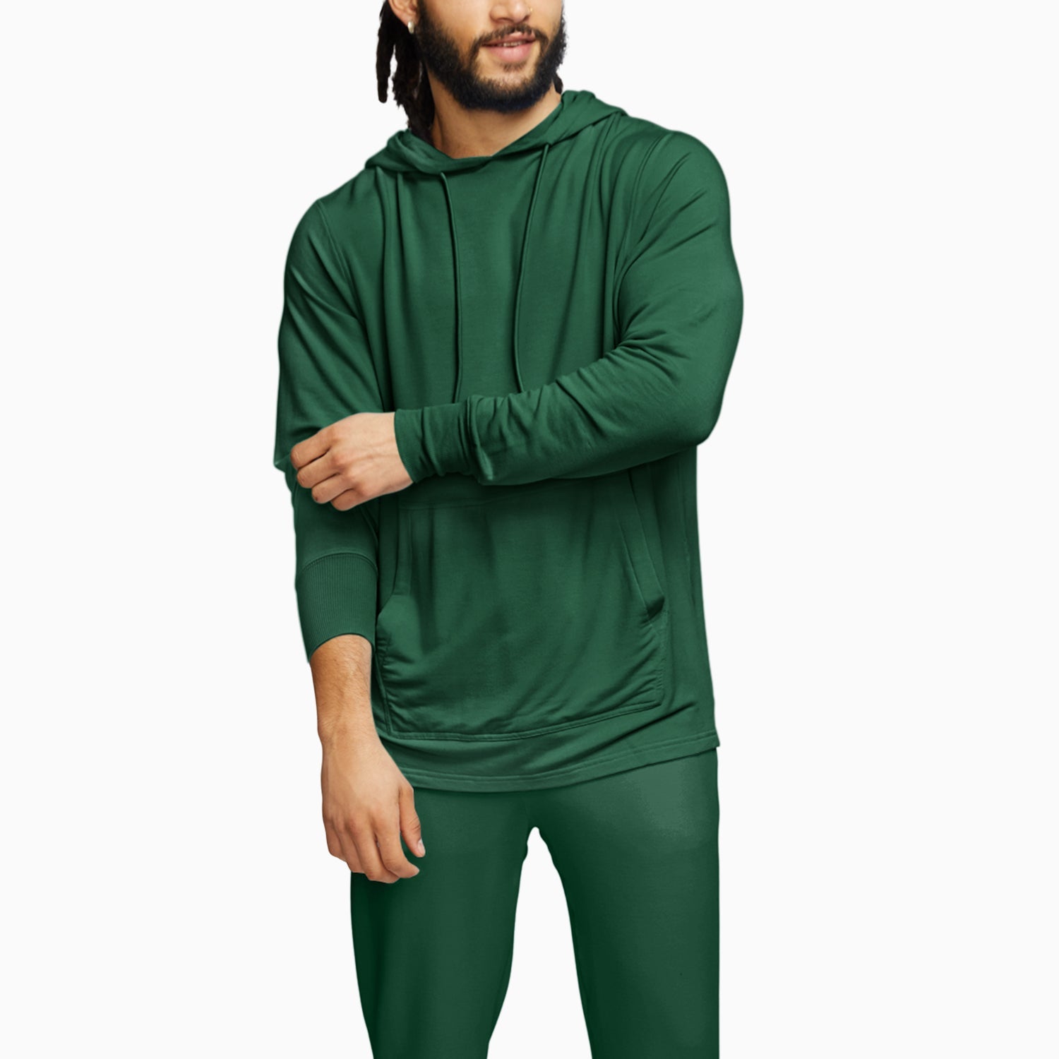 Lightweight Modal French Terry Hoodie | Hunter Green