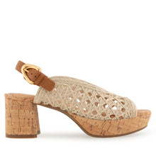 Cornelia Sandal Platform | Natural Embroidered Raffia