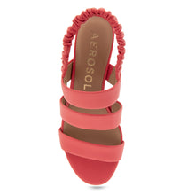 Clarissa Sandal Dress Block Heel | Coral Leather