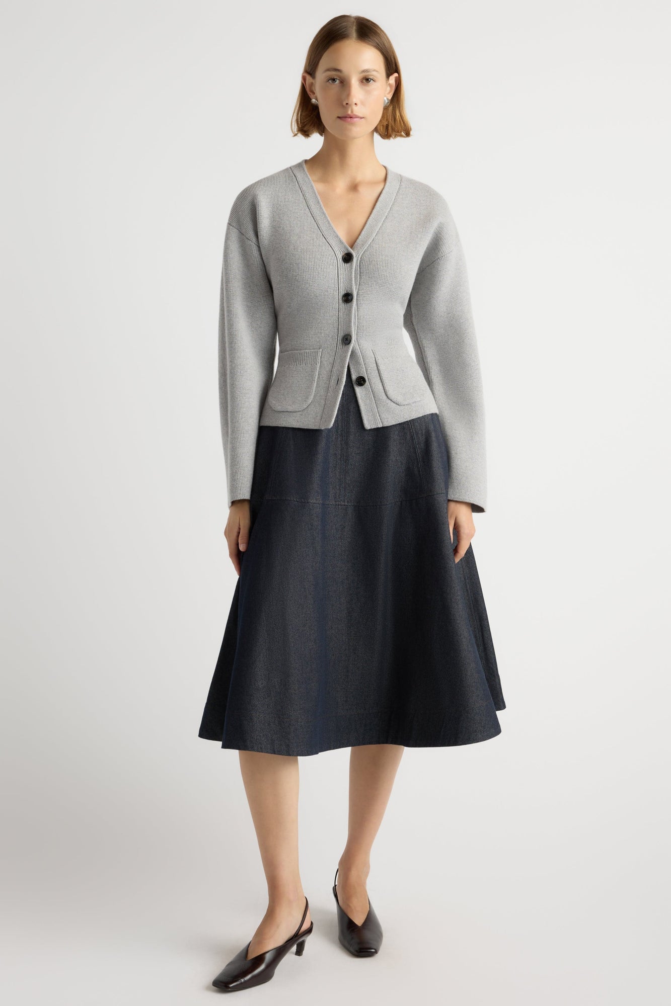 Mali | Hyejin A-Line Denim Skirt in Size Small