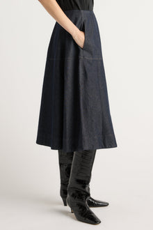 Charlotte | Hyejin A-Line Denim Skirt in Size Small