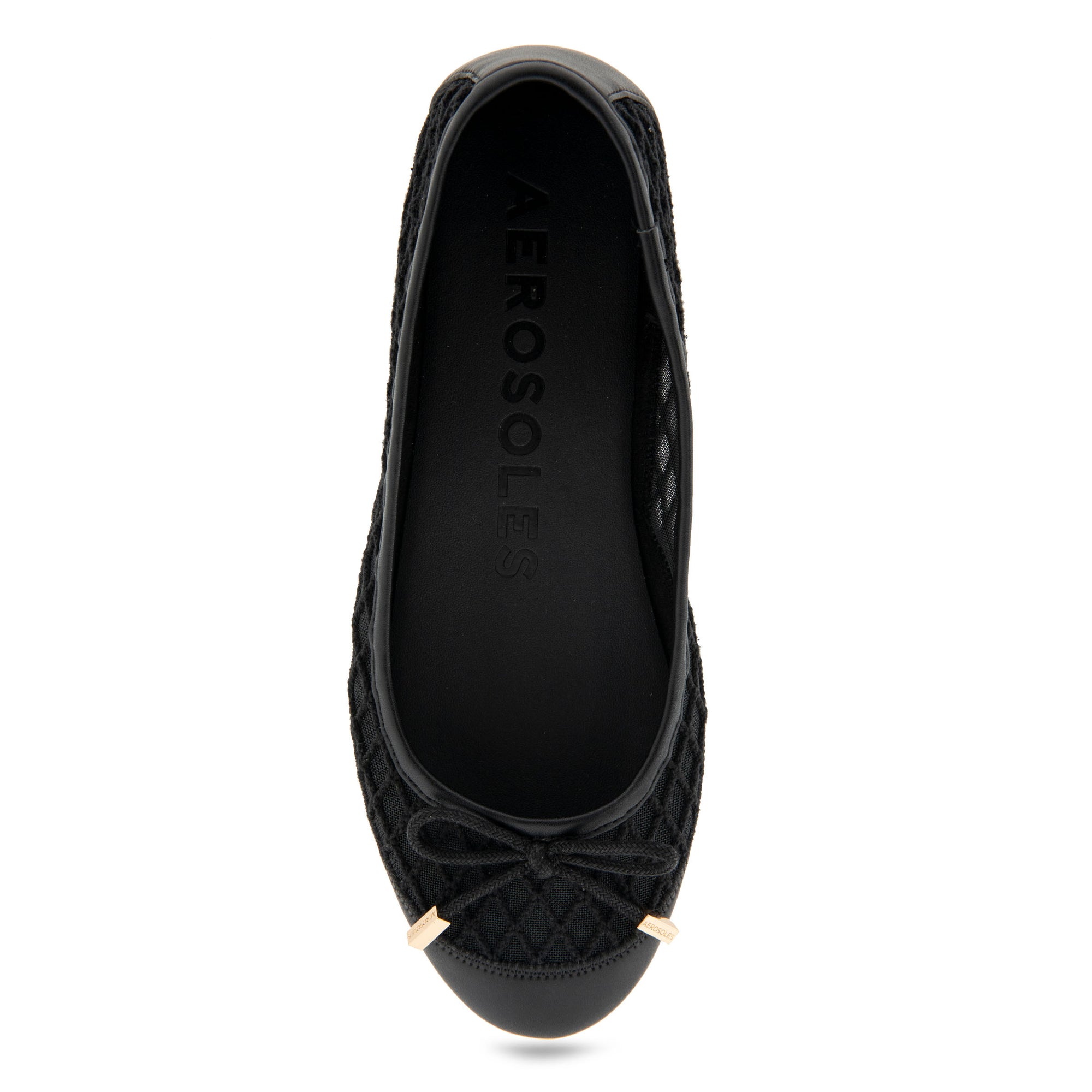 Bria Casual Flat | Black Mesh Fabric