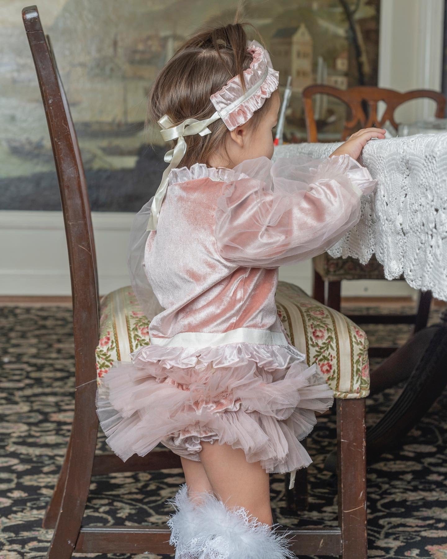 Clara Pink Velour Jacket and Bloomers Set | Pink