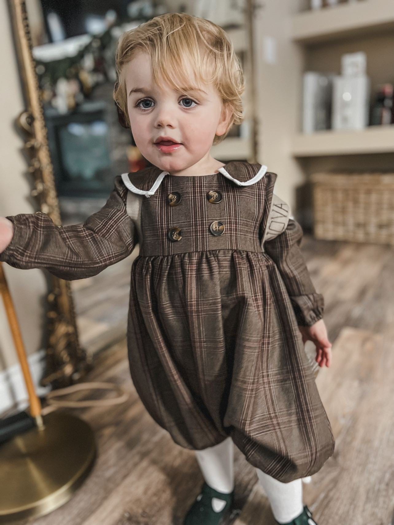 Blair Estate Tweed Romper | Brown