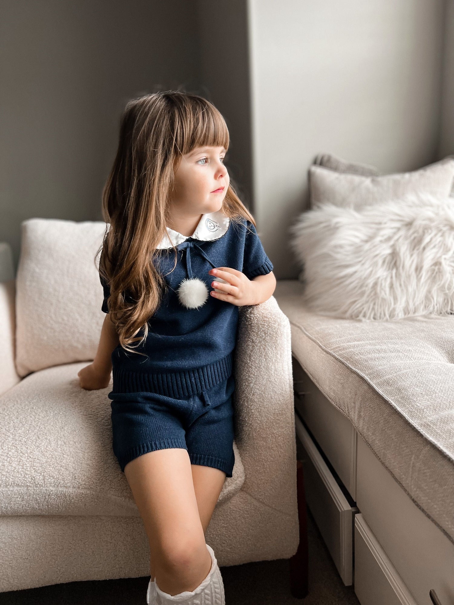 Billie Navy Top and Shorts Set - Petite Maison Kids