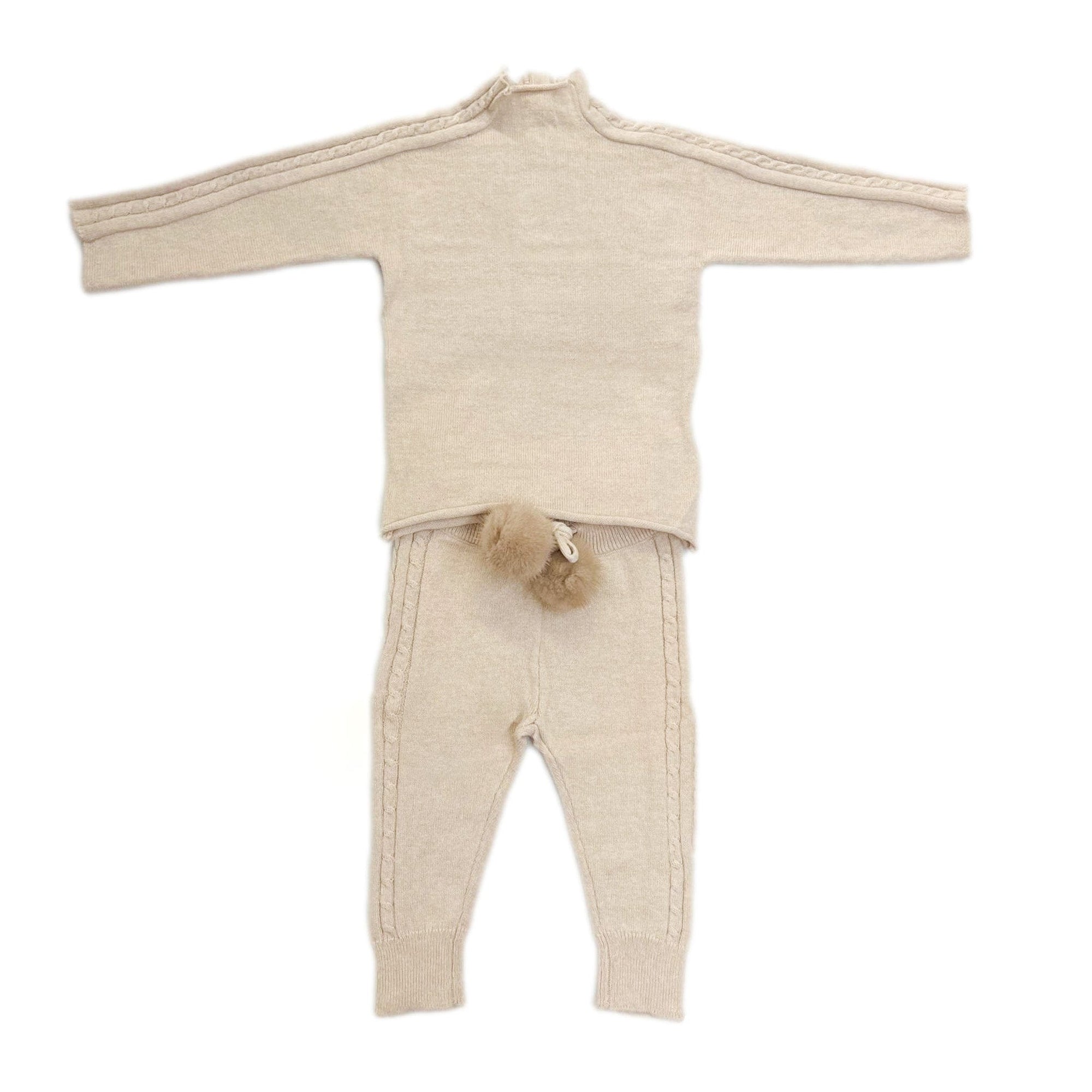 Oatmeal Cableknit Top and Pants Set - Petite Maison Kids