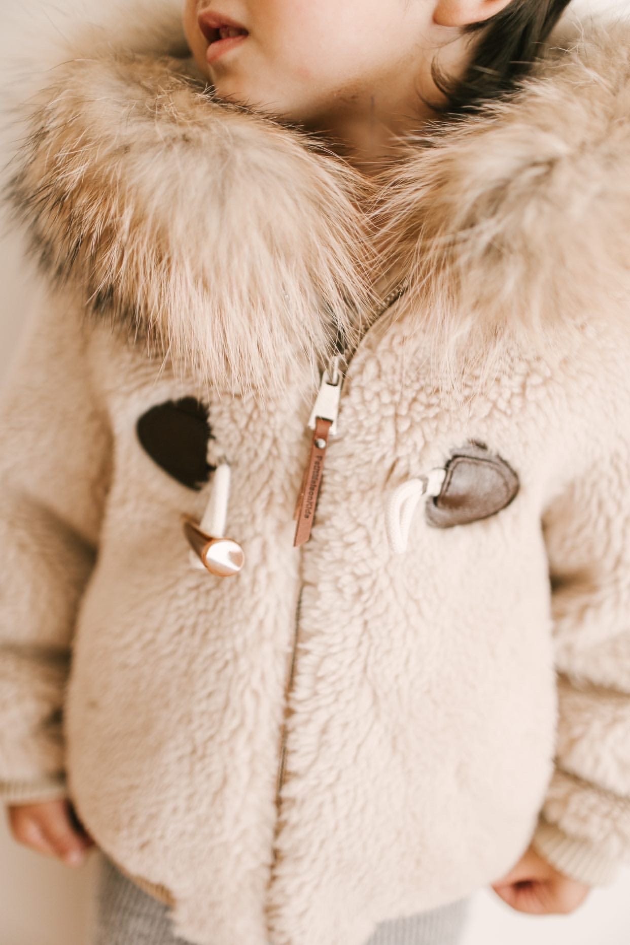 Shearling Camel Bomber Coat - Petite Maison Kids