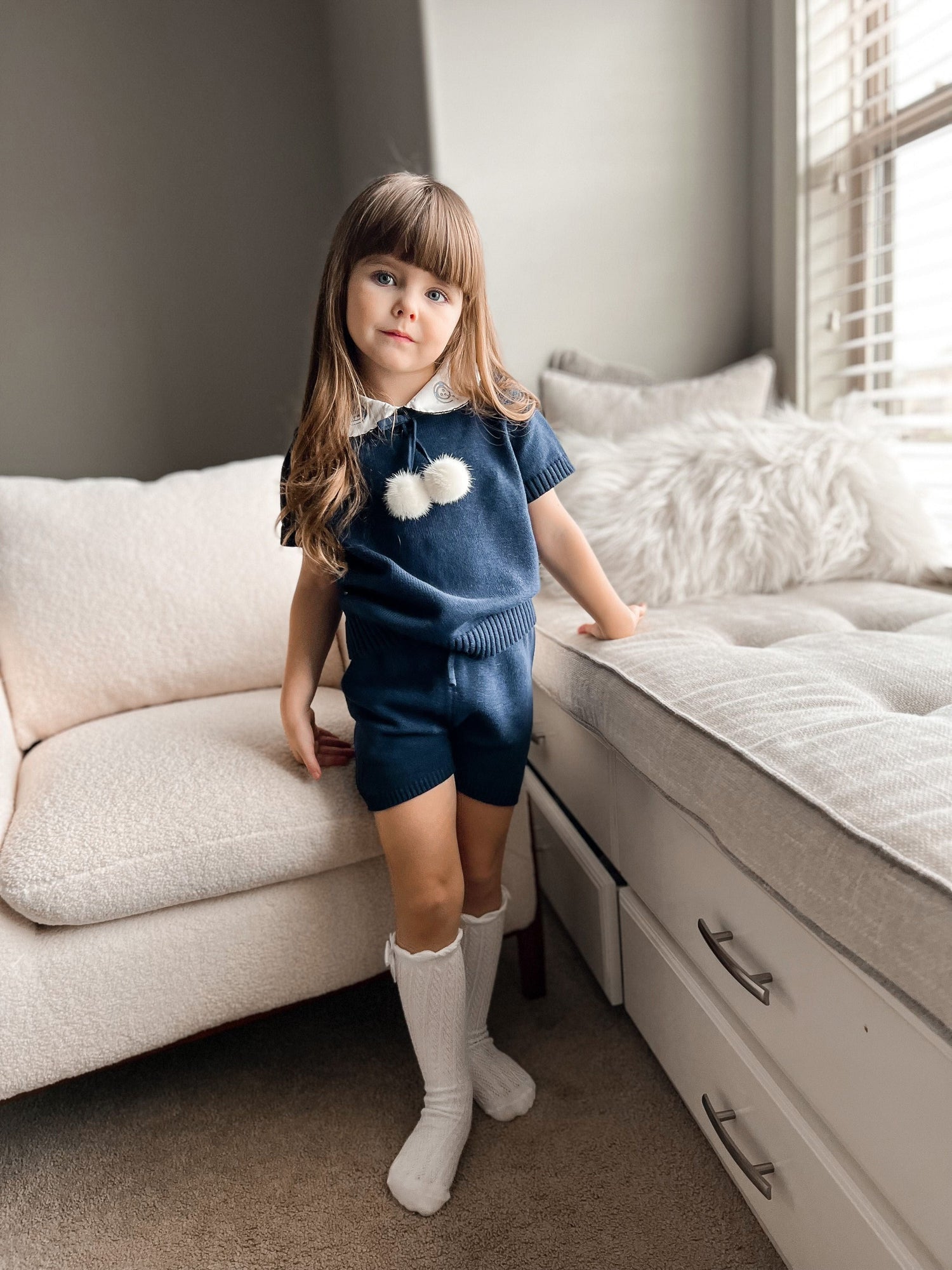 Billie Navy Top and Shorts Set - Petite Maison Kids