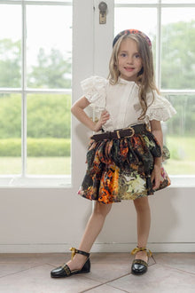 Alexis Blouse and Skirt Set | Brown Flower Print