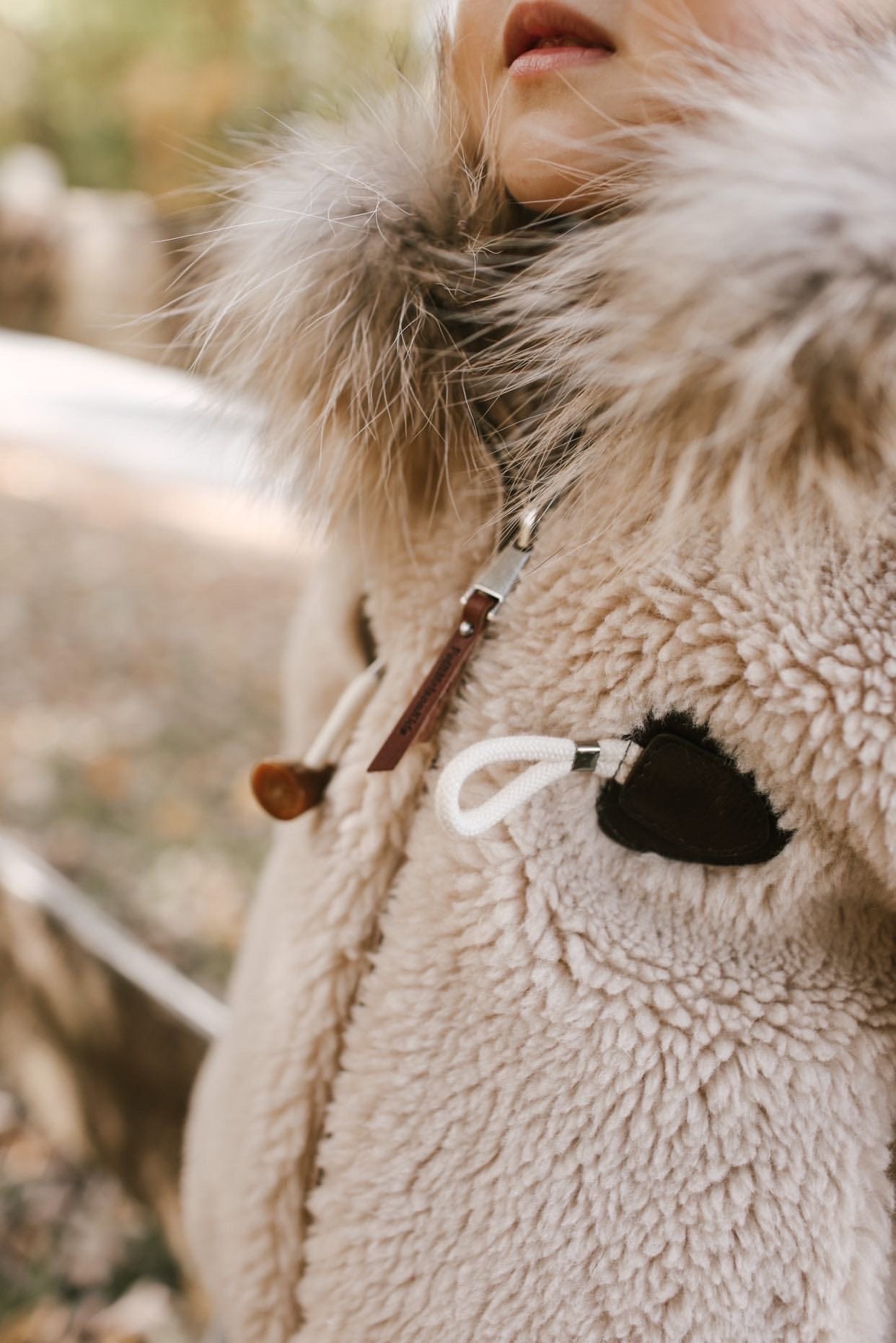 Shearling Camel Bomber Coat - Petite Maison Kids