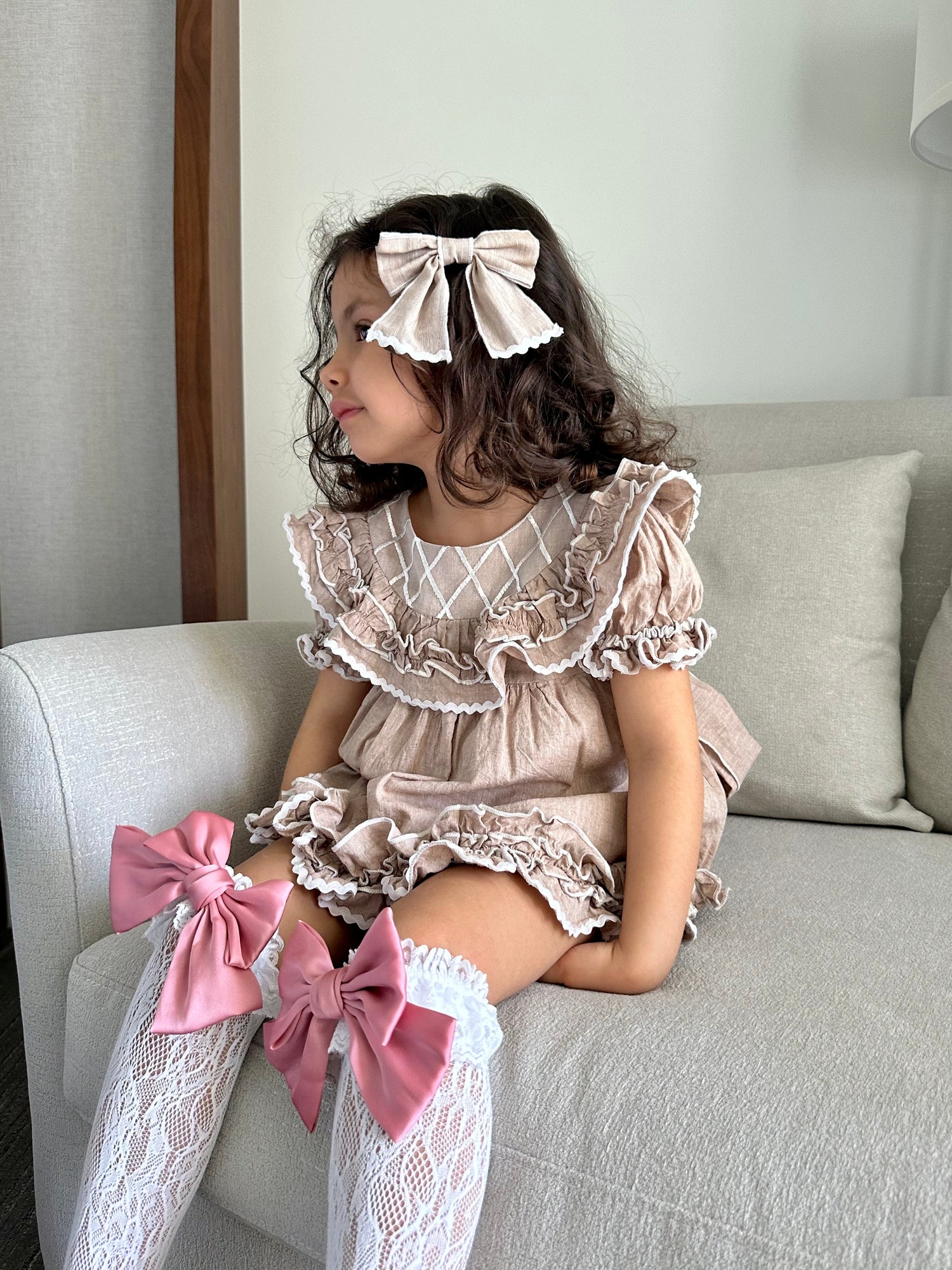 Ashlyn Linen Hair Bows - Petite Maison Kids