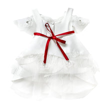 Constanza White Ceremony  Dress with Red Bow | Red