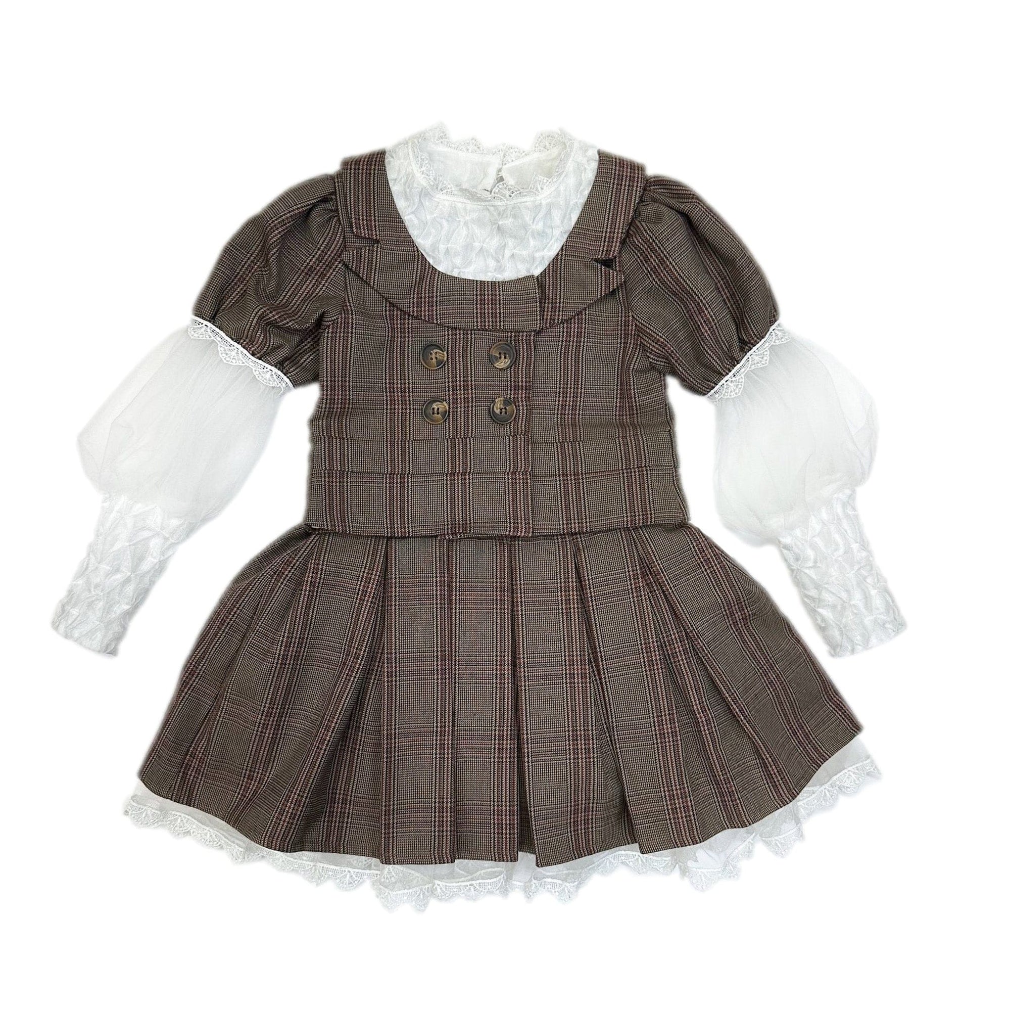 Blair Estate Tweed Top and Skirt Set | Brown