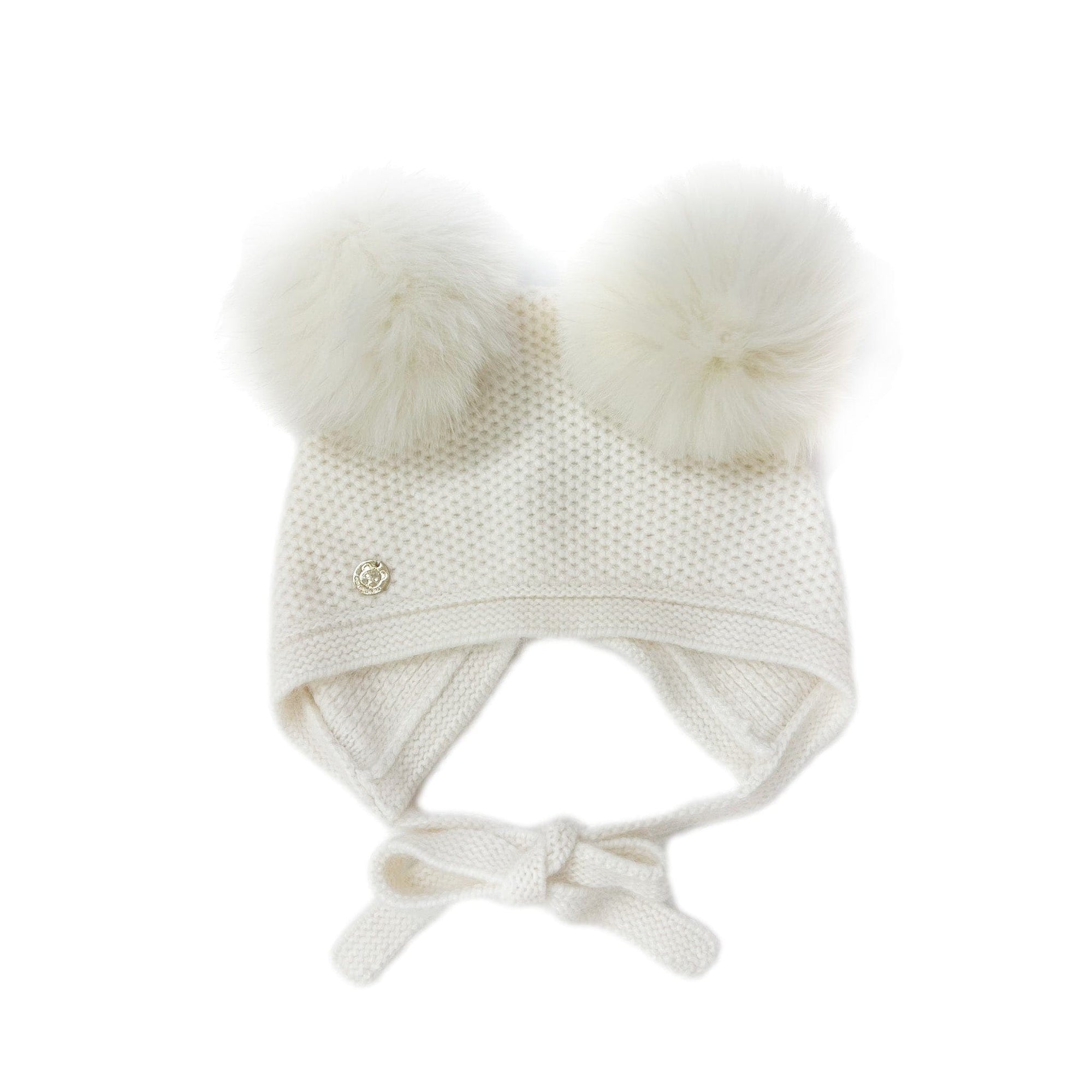 Honeycomb Cream Ivory Cashmere Bonnet | Ivory