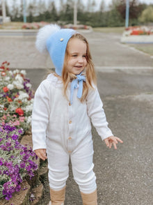 Honeycomb Blue Cashmere Bonnet - Petite Maison Kids