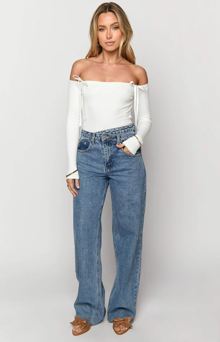 Intan Off the Shoulder Bodysuit | White