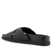 Lago Sandal Footbed | Black Leather