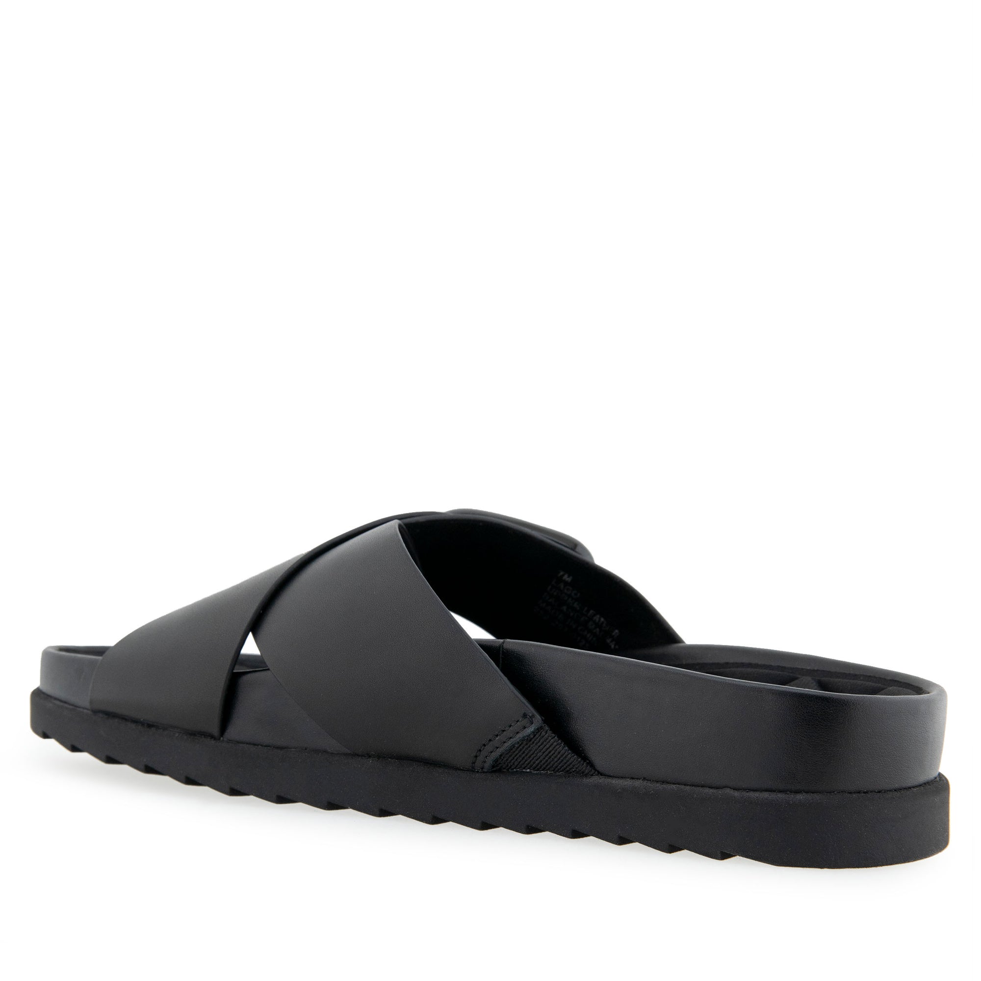 Lago Sandal Footbed | Black Leather