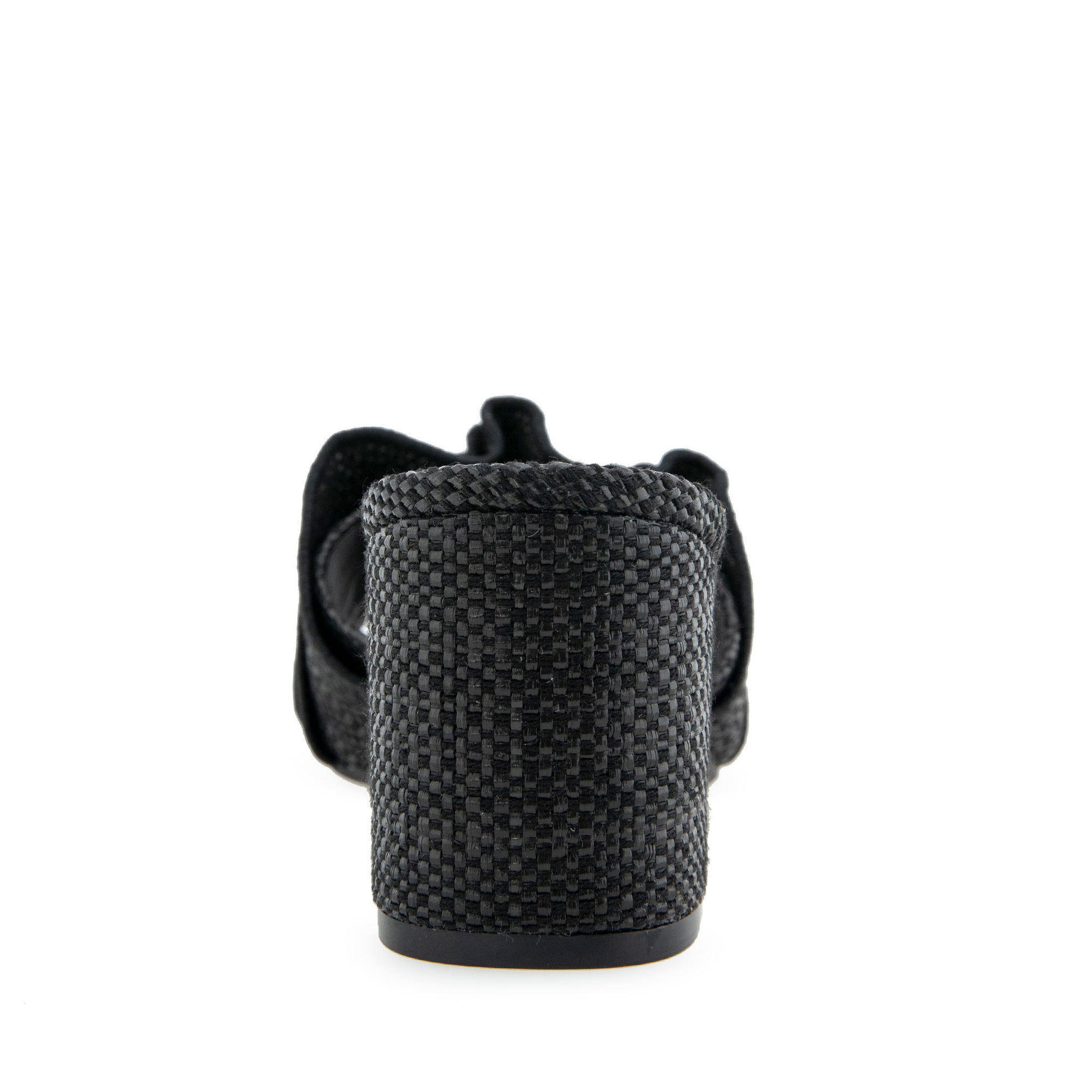 Gabrielle Sandal Block Heel | Black Raffia