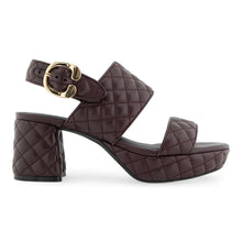 Camera Quilted Sandal Platform | Deep Aubergine Leather