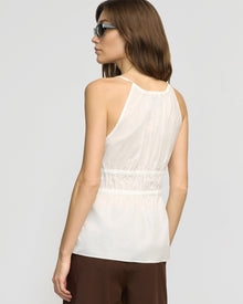 Renee | Jamila Organic Cotton Semi-Sheer Ruched Cami in Size Small