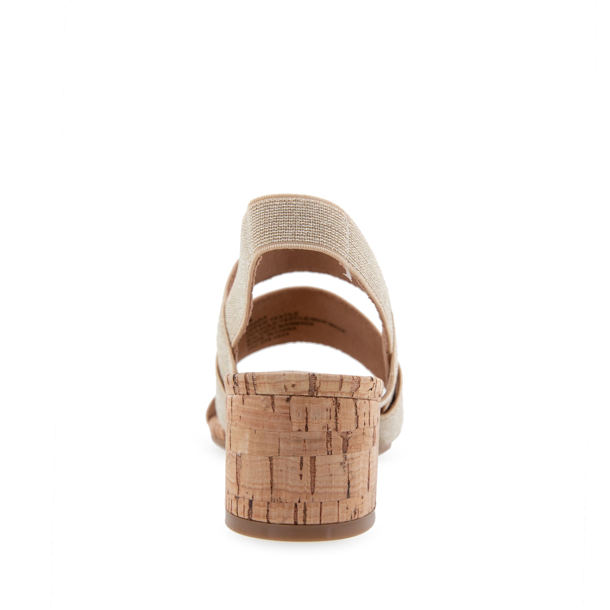 Chara Sandal Dress Block Heel | Gold Metallic Elastic Fabric