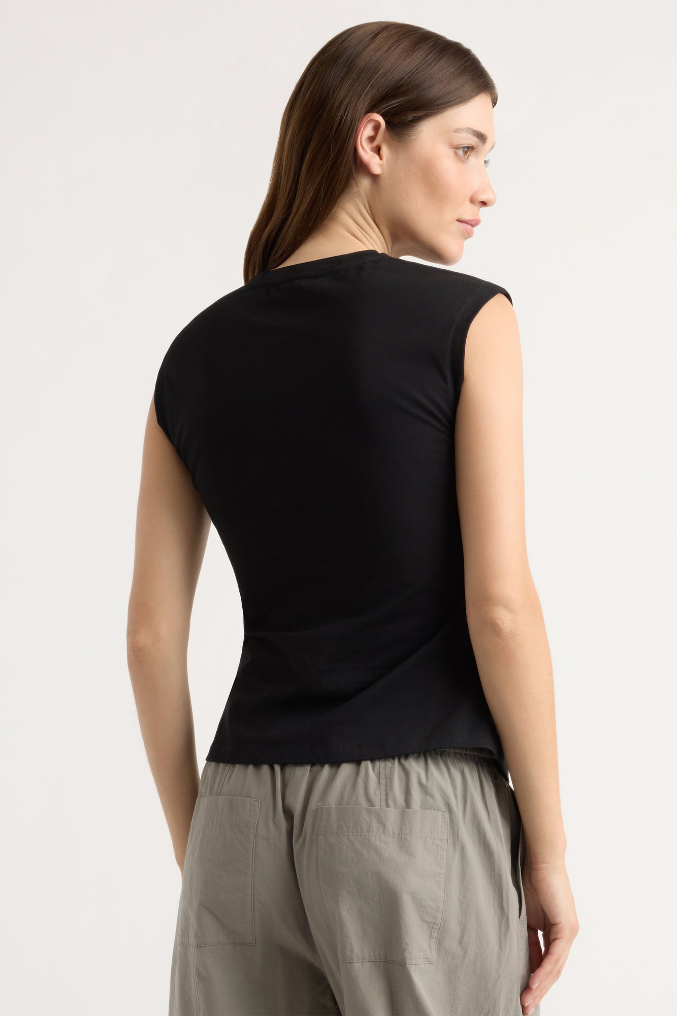Renee | Jensen Front-Wrap Jersey Tee in Size Small