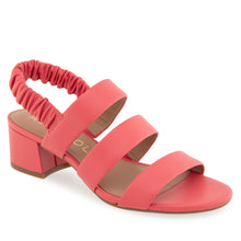 Clarissa Sandal Dress Block Heel | Coral Leather