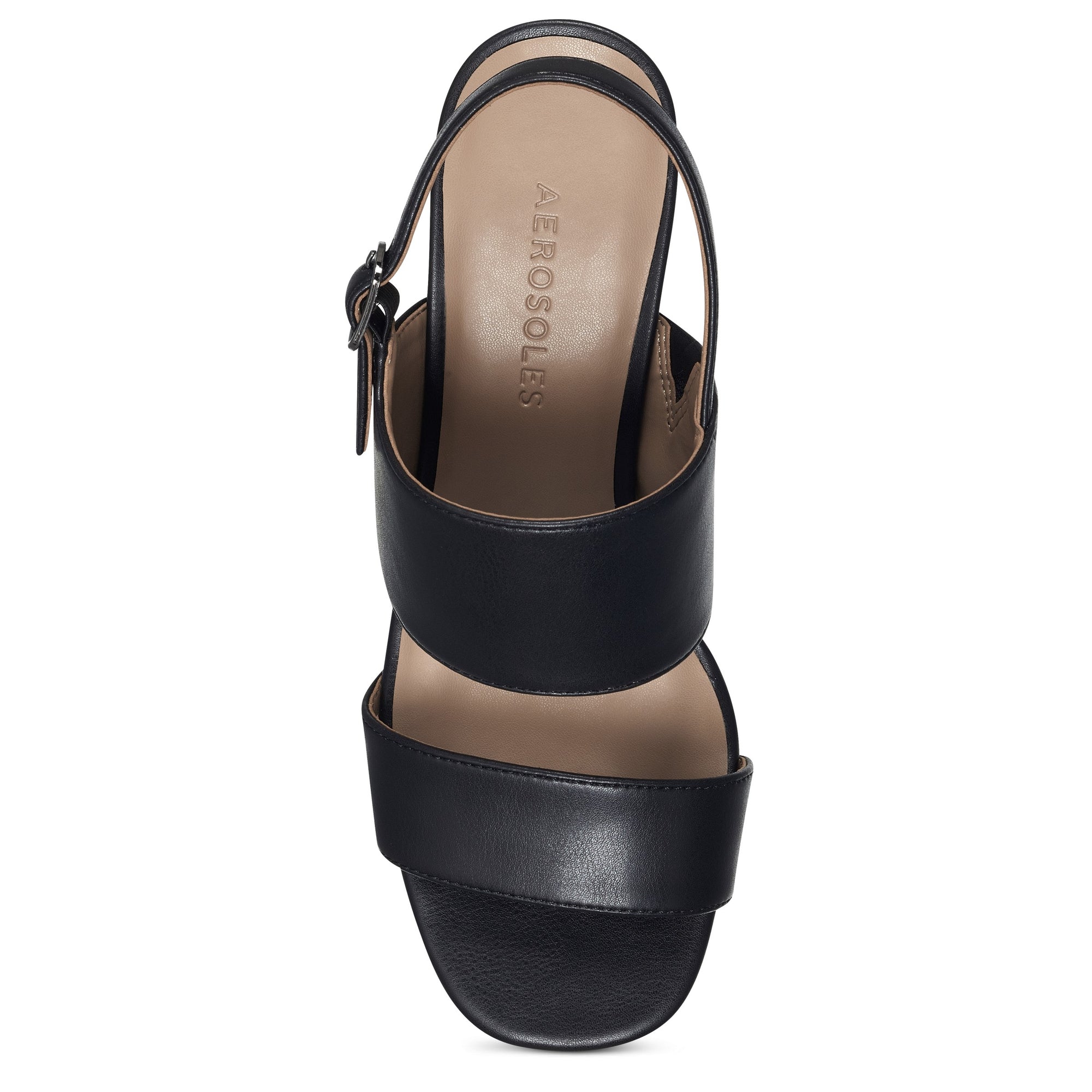 Emmex Sandal Block Heel | Black Faux Nappa